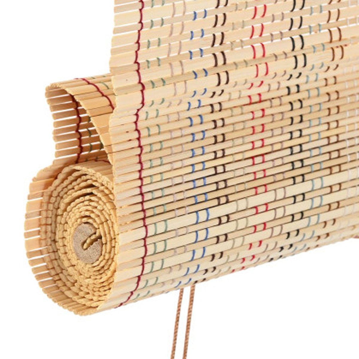 Store enrouleur intérieur en bambou et fils multicolores 120x2x230cm bois, WADIGA