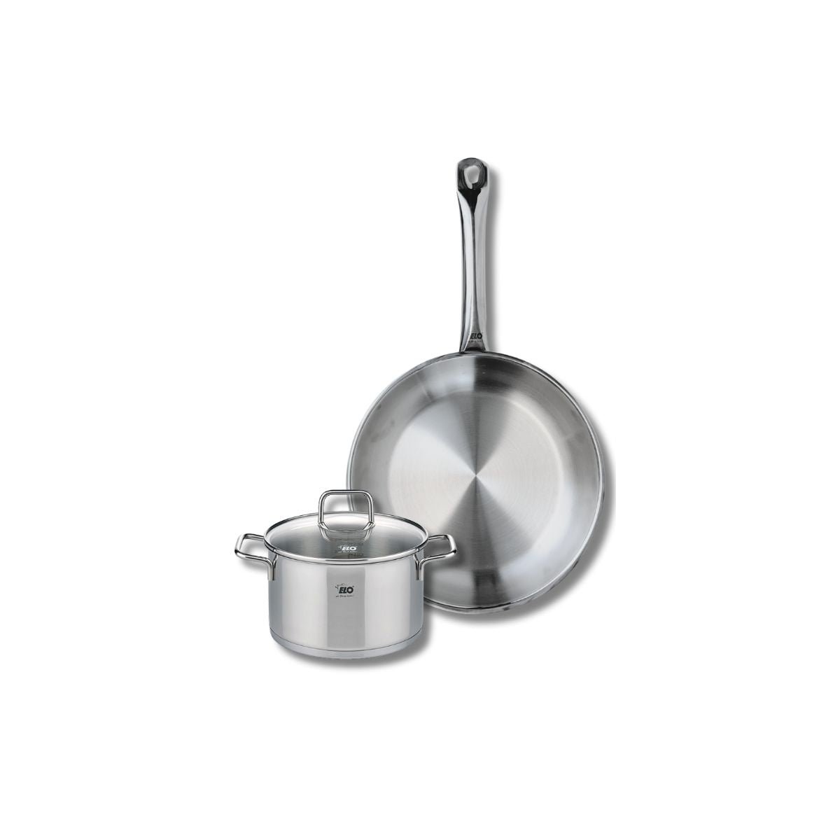 Batterie de cuisine 1 poêle 28cm + 1 faitout 16cm PROFI CITRIN inox, ELO