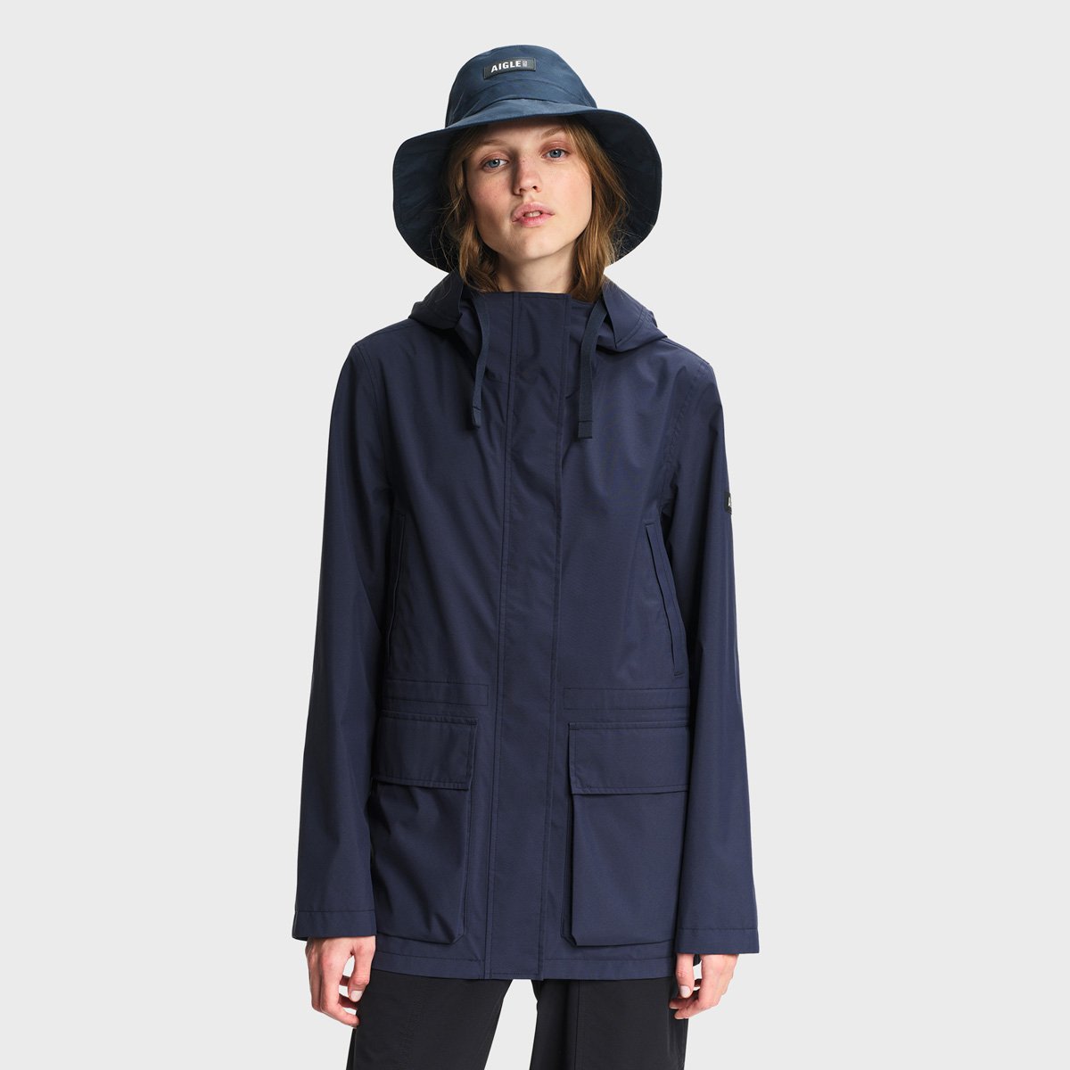 Parka courte imperméable MTD bleu marine, AIGLE
