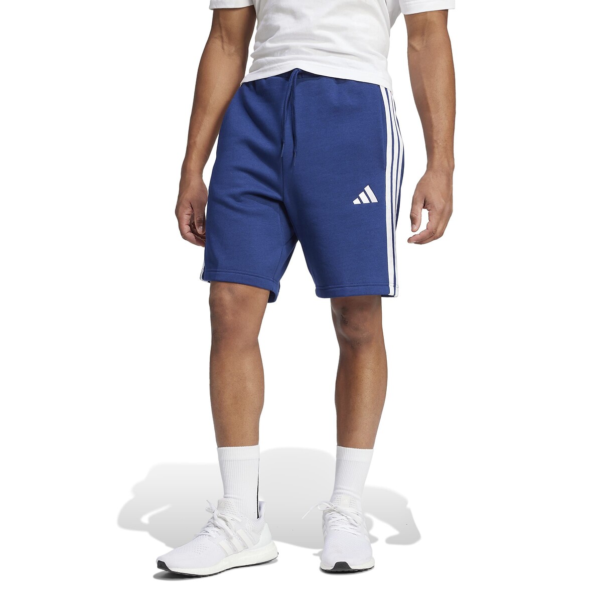 Short Essentiel 3 bandes en molleton bleu, ADIDAS SPORTSWEAR