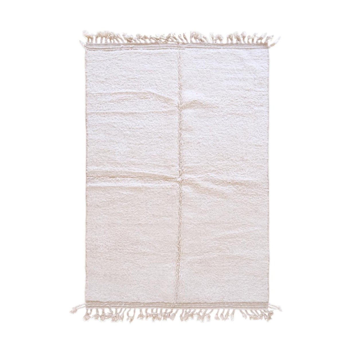 Tapis berbère sobre et raffiné noué main en laine 161 x 240 cm blanc pur, AFK LIVING