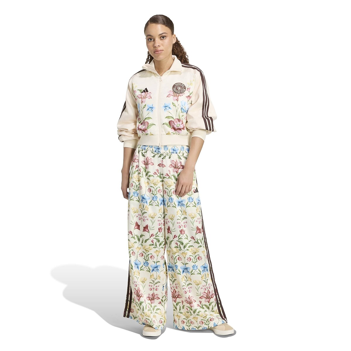 Veste zippée FARM RIO beige/imprimé fleurs, ADIDAS SPORTSWEAR