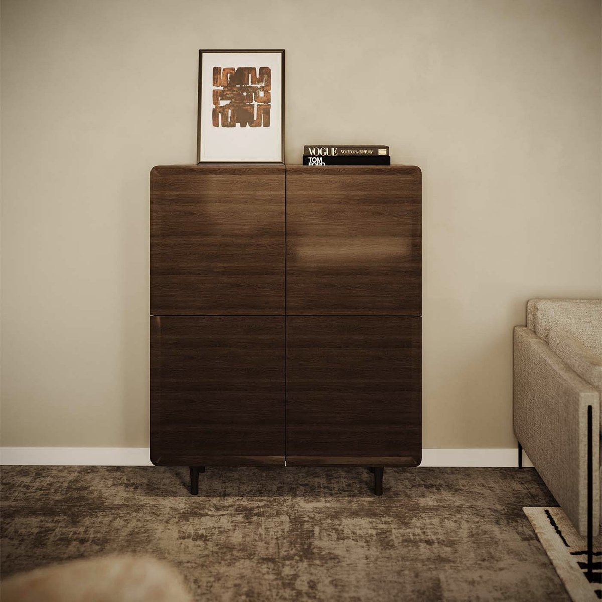 Buffet haut 4 portes, DIVINE marron, KARE DESIGN