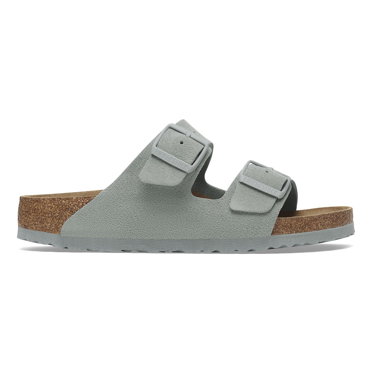 Mules en cuir suédé Arizona vert gris, BIRKENSTOCK
