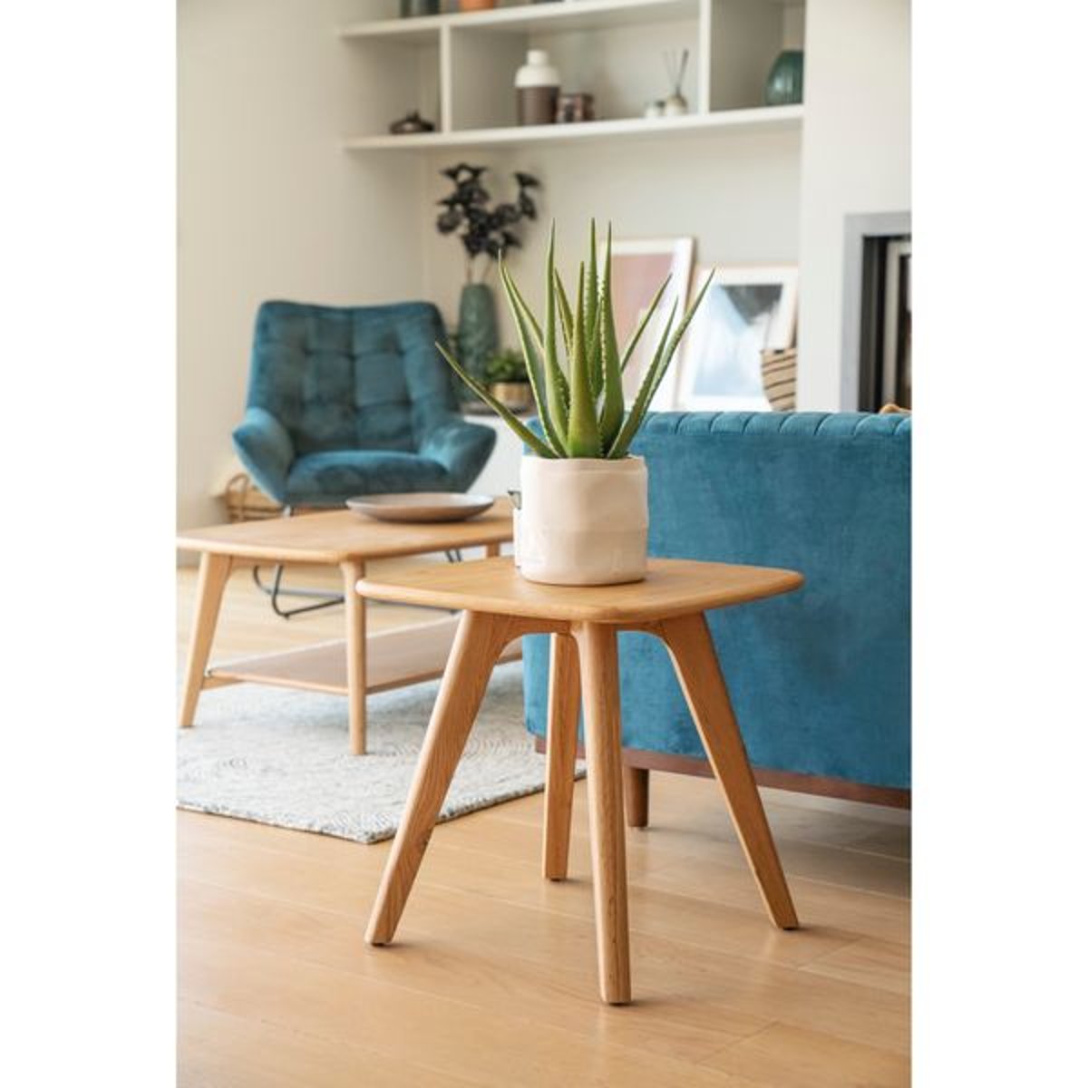 Bout de canapé 50 cm chêne naturel, ZAGO