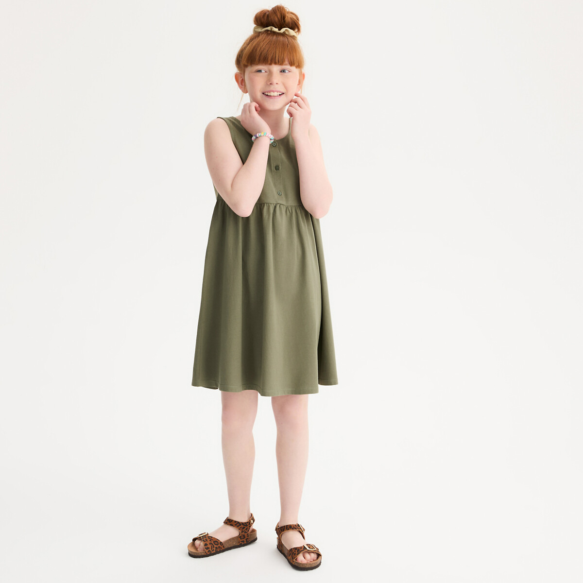 Sleeveless Full Dress khaki, LA REDOUTE COLLECTIONS