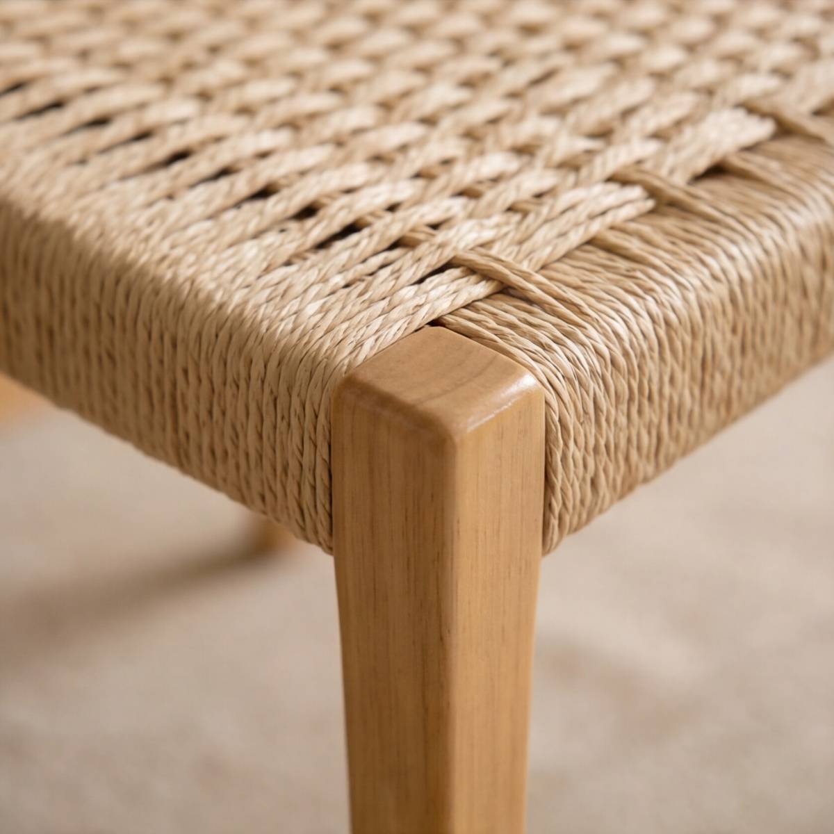 Chaise bois de chêne et corde bois clair, MADE IN MEUBLES 