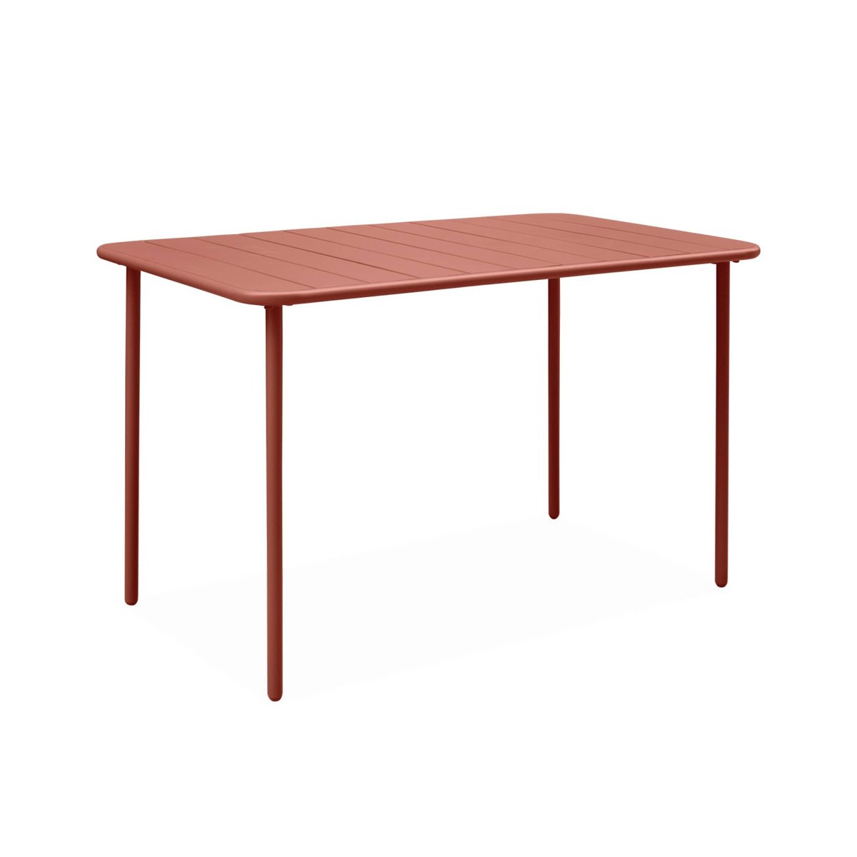 Table de jardin métal + 4 assises AMÉLIA terracotta, SWEEEK