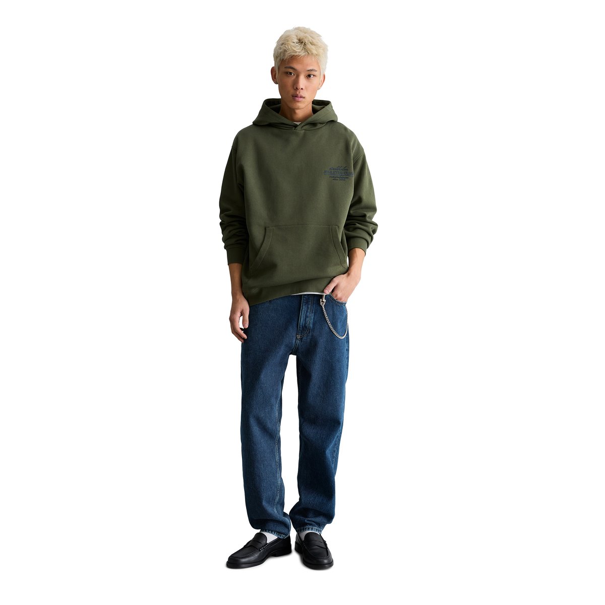 Hoodie relaxed en pur coton bio vert foncé, MARC O’POLO DENIM
