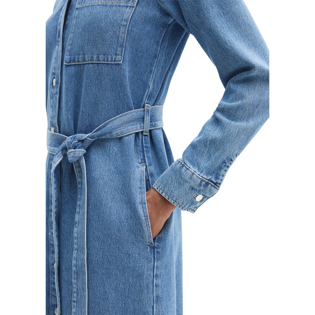Robe en jean regular en mélange TENCEL™ Lyocell bleu moyen, MARC O'POLO