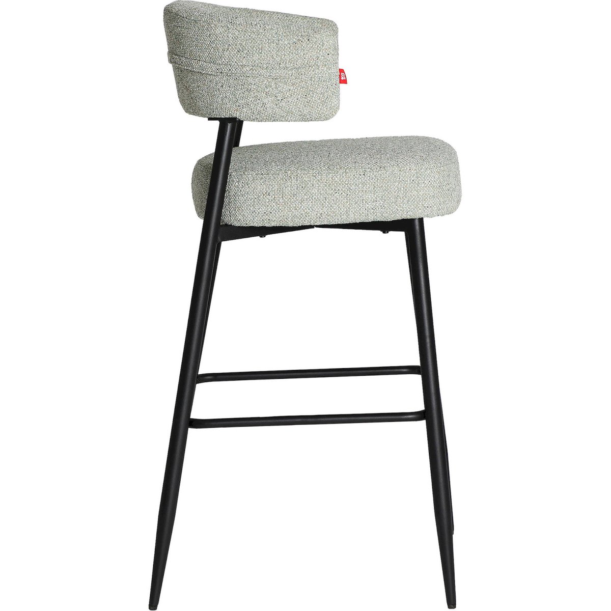 Tabouret de bar contemporain collection S.MERANO vert marbré et noir, RECOLLECTION
