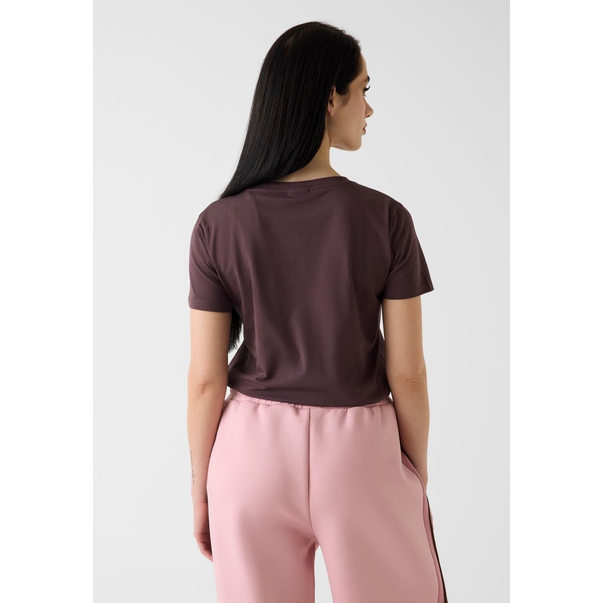 T-Shirt Avec Logo En Strass marron, GUESS