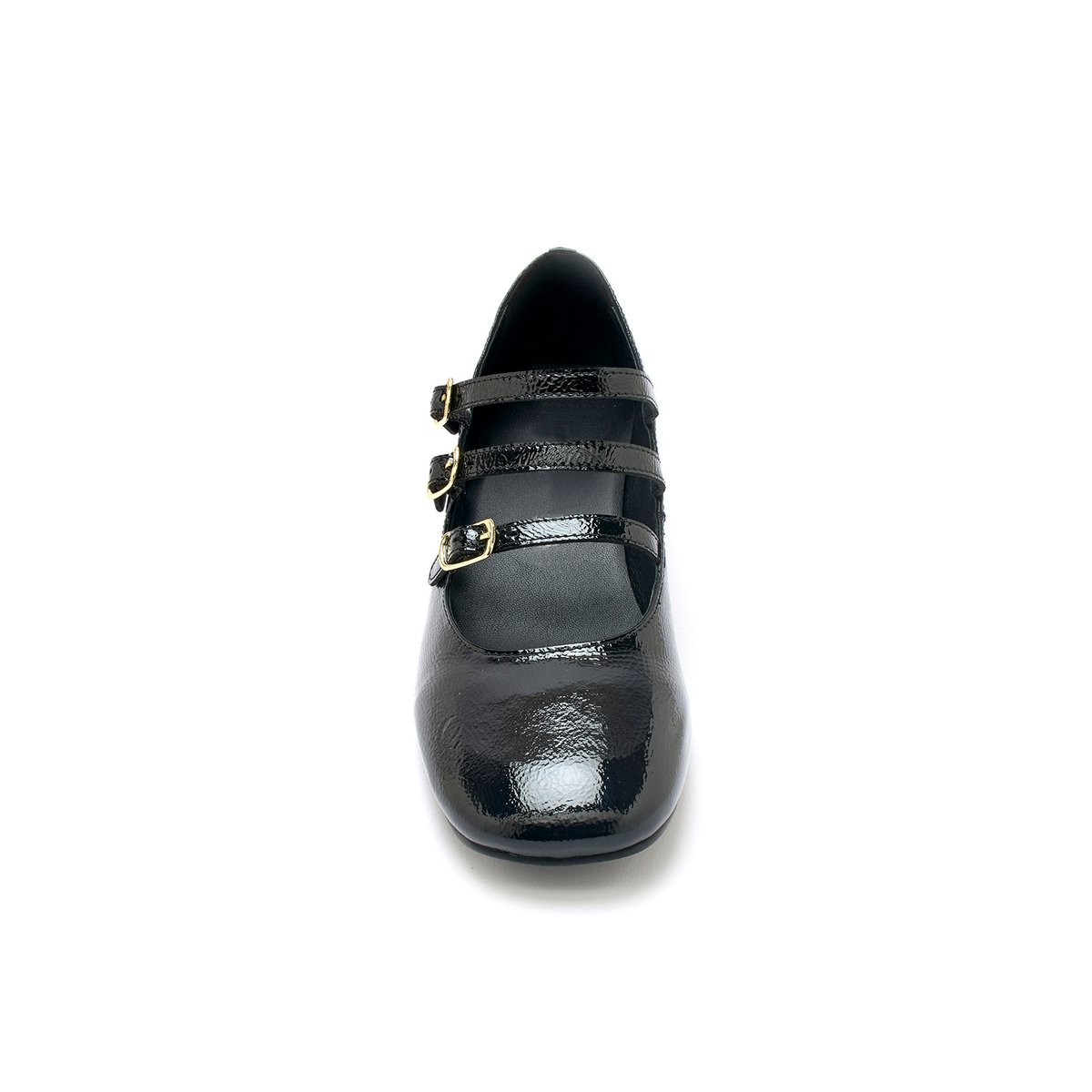 Babies cuir verni 3 brides vernis noir, PEDICONFORT