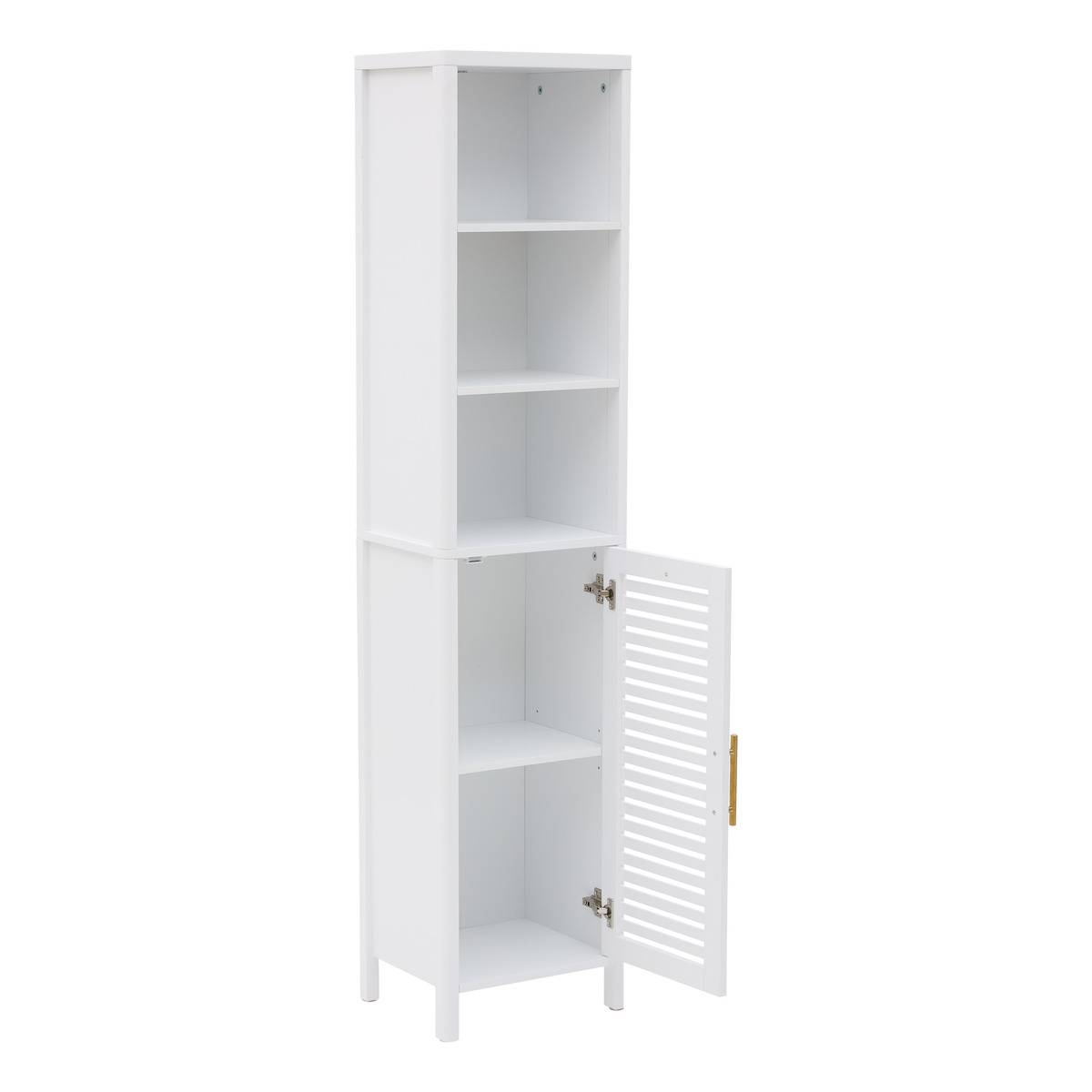 Colonne de salle de bain rectangulaire avec porte OREA blanc, 5FIVE SIMPLY SMART