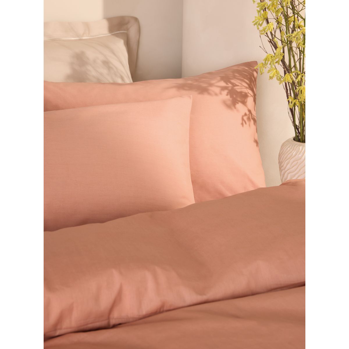 Parure de lit en coton majoritaire pêche rose, NEXT