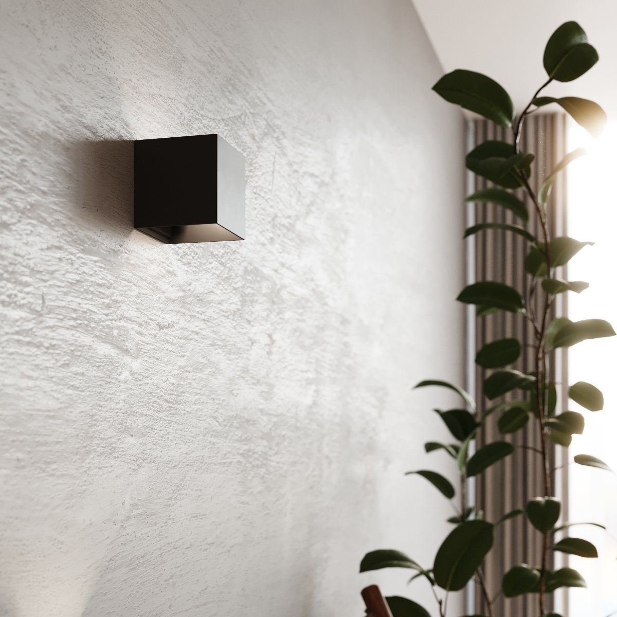Applique Aluminium Noir LED 1 Luca noir, EDEN