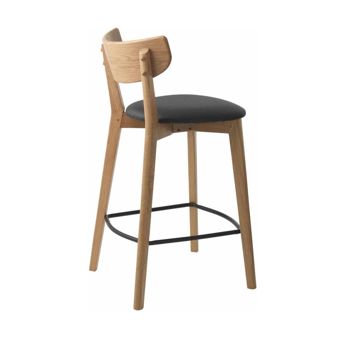 Lot de 2 chaises de bar en bois et simili H67cm- AUDE bois clair, DRAWER