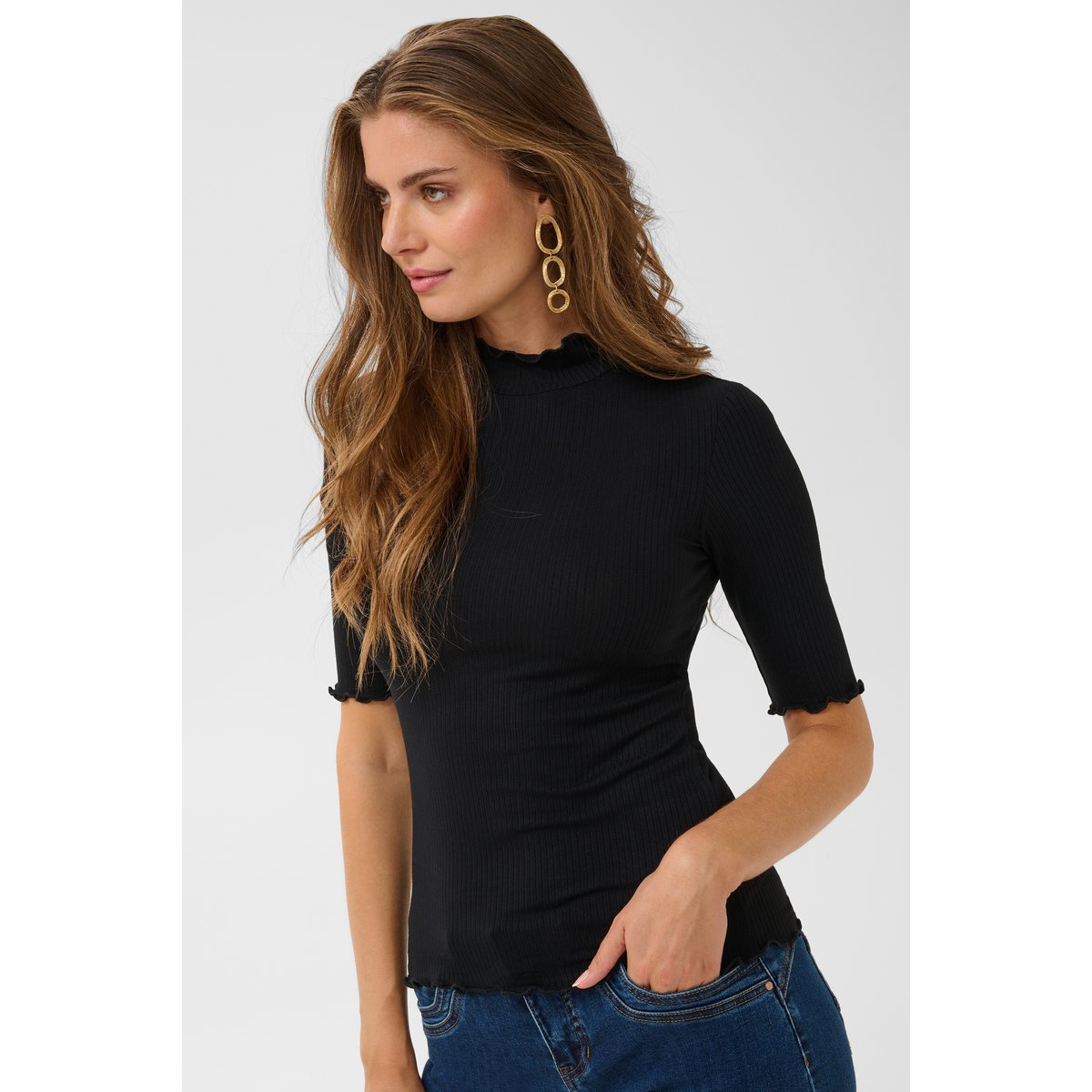 T-shirt à manches longues noir pitch black, CREAM