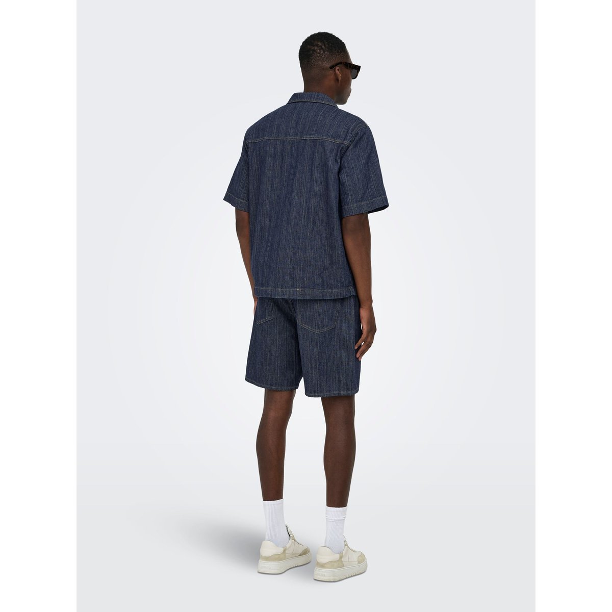 Short En Denim bleue - dark blue denim 1, ONLY & SONS
