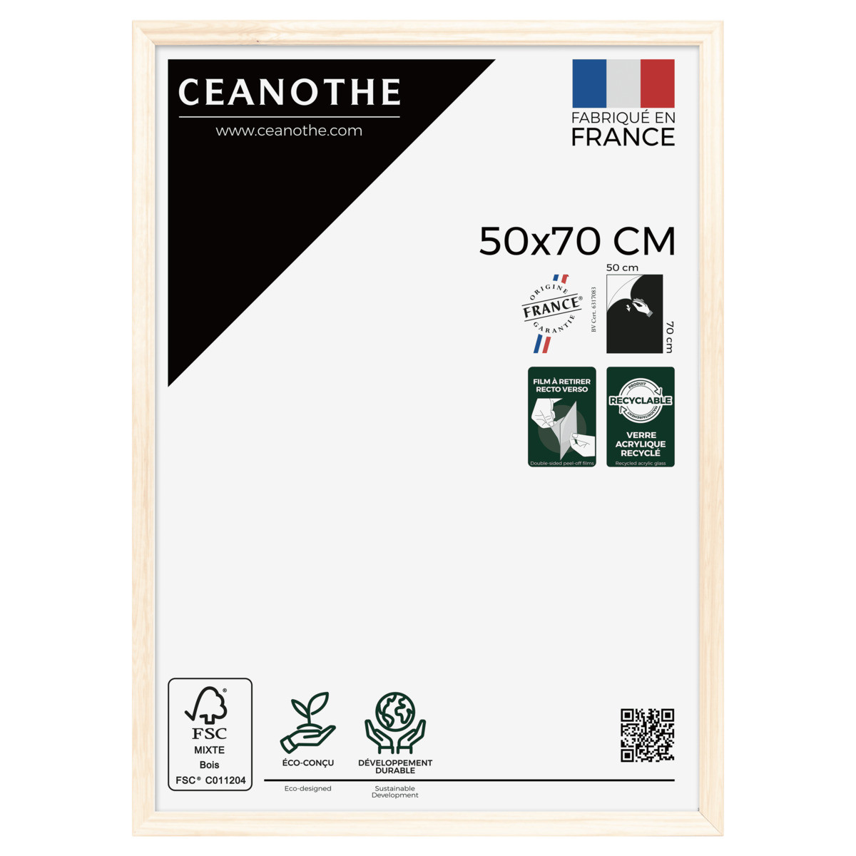 Cadre Photo En Bois Massif Fsc CIRCEE AUTHENTIC bois brut, CEANOTHE