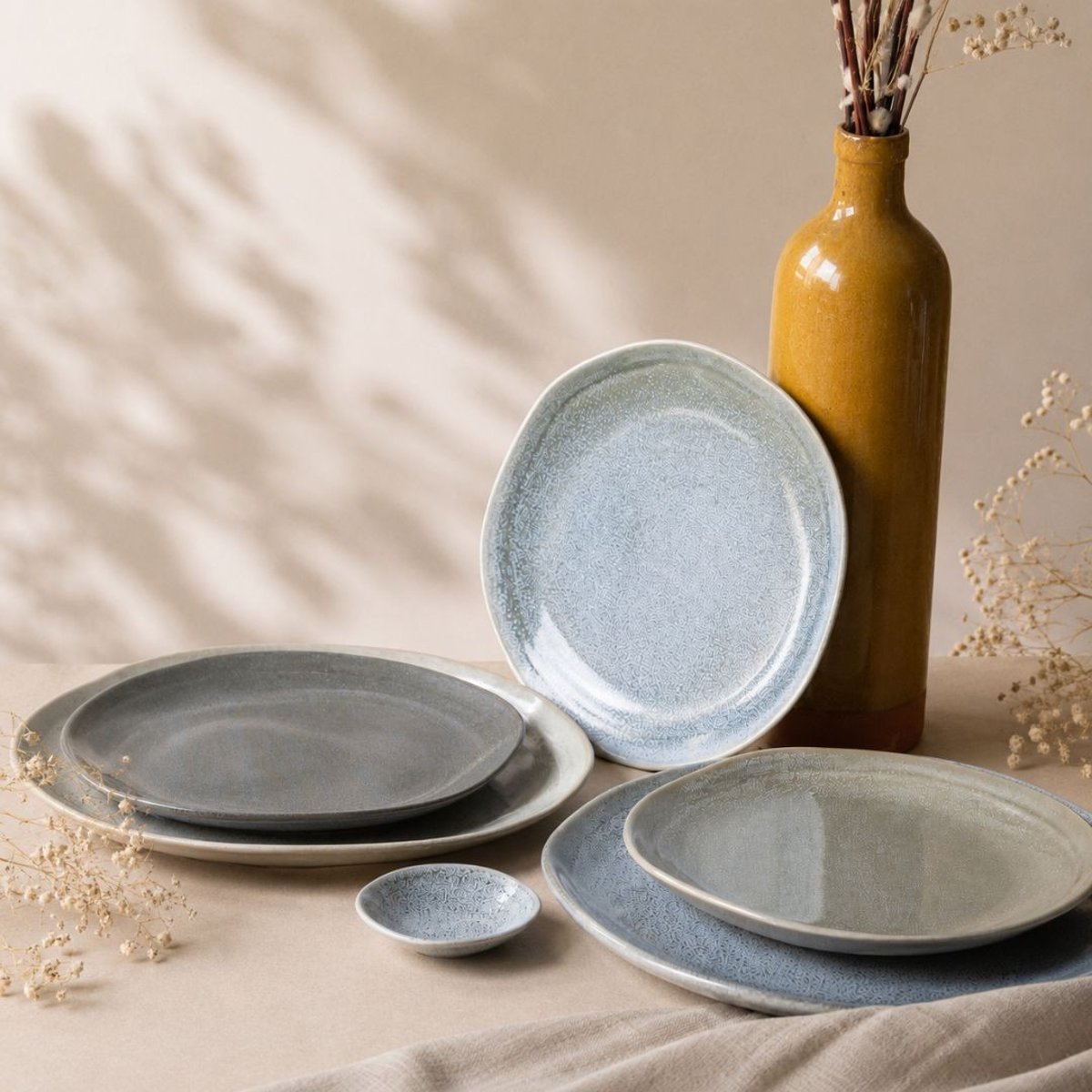 Lot de 6 assiettes à dessert, ZAO gris, ARTIME