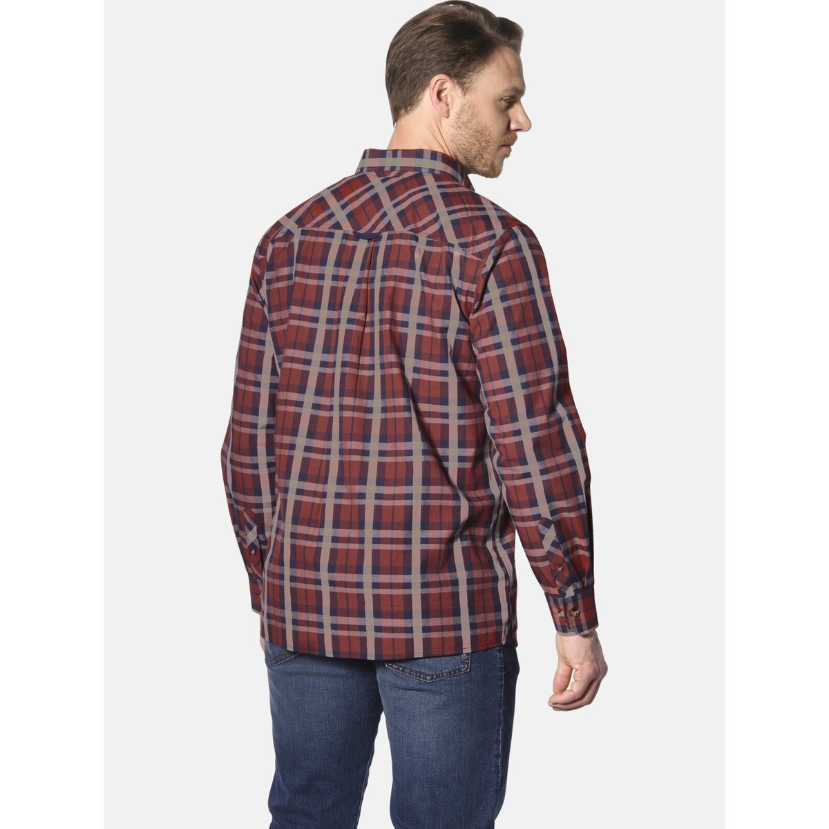Chemise NANTWIN rouge foncé à carreaux, JAN VANDERSTORM