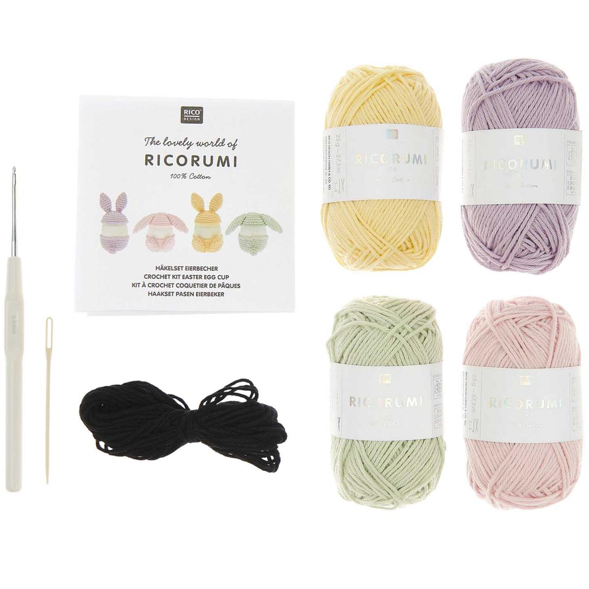 Ricorumi Kit à crochet "Coquetier de Pâques" couleur unique, RICO DESIGN