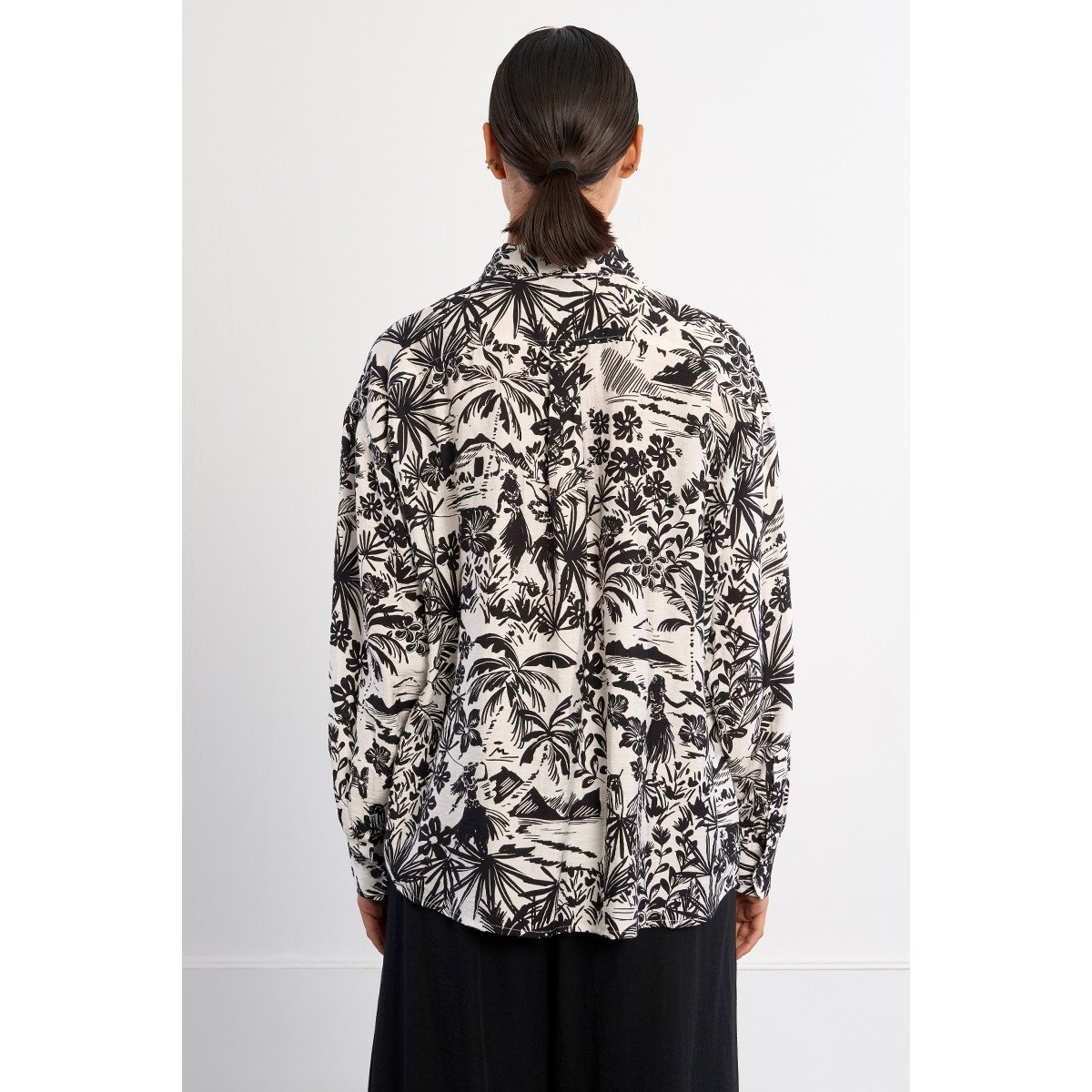 Chemise décontractée Hawaï black hawai, LILI SIDONIO