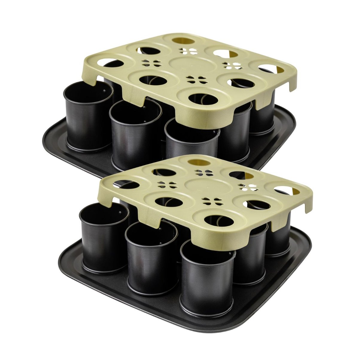 Lot de 2 moules à gâteaux 29/29 cm en acier BAKE CLICK AND GO noir, ZENKER