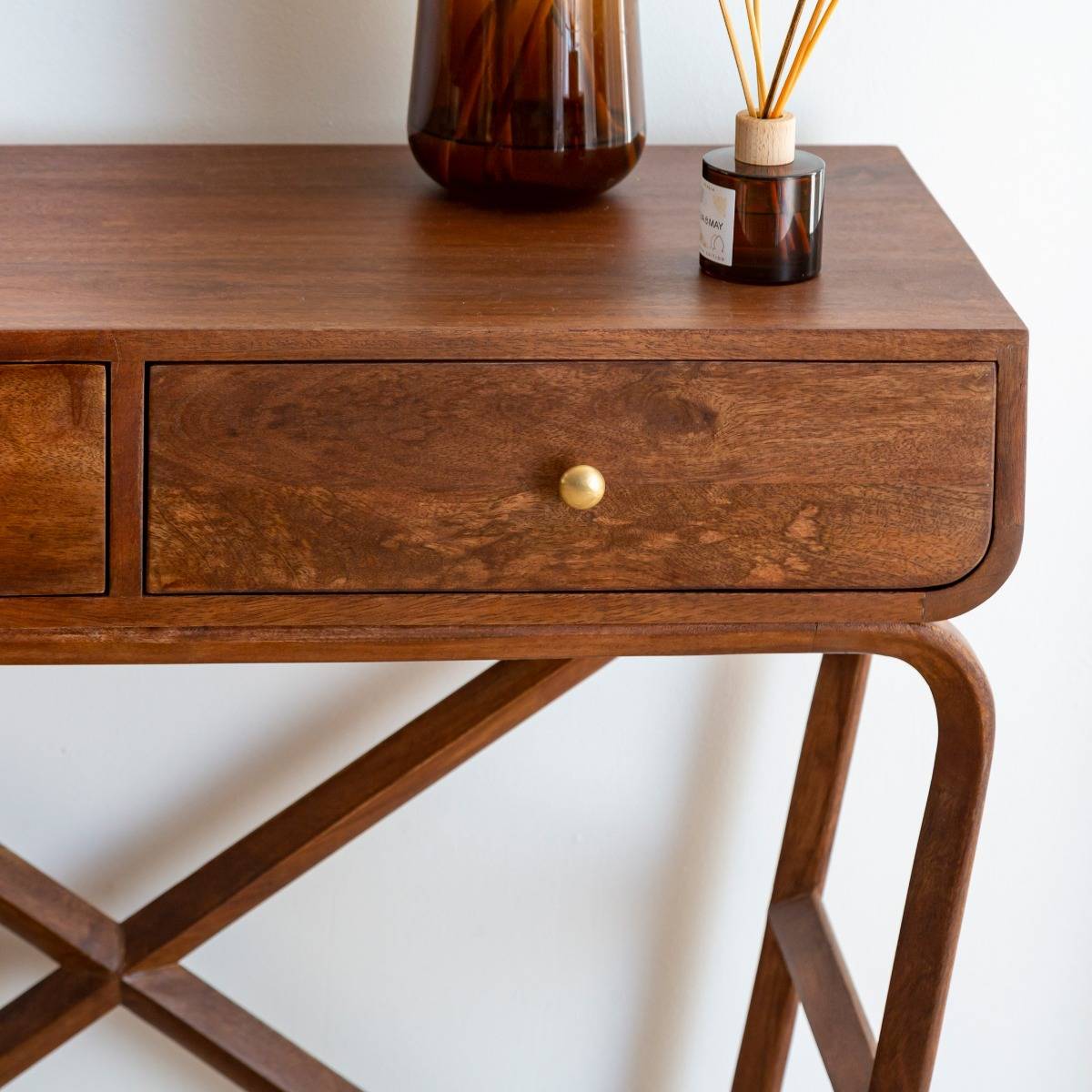 Console en bois de manguier SAM bois foncé, MADE IN MEUBLES 
