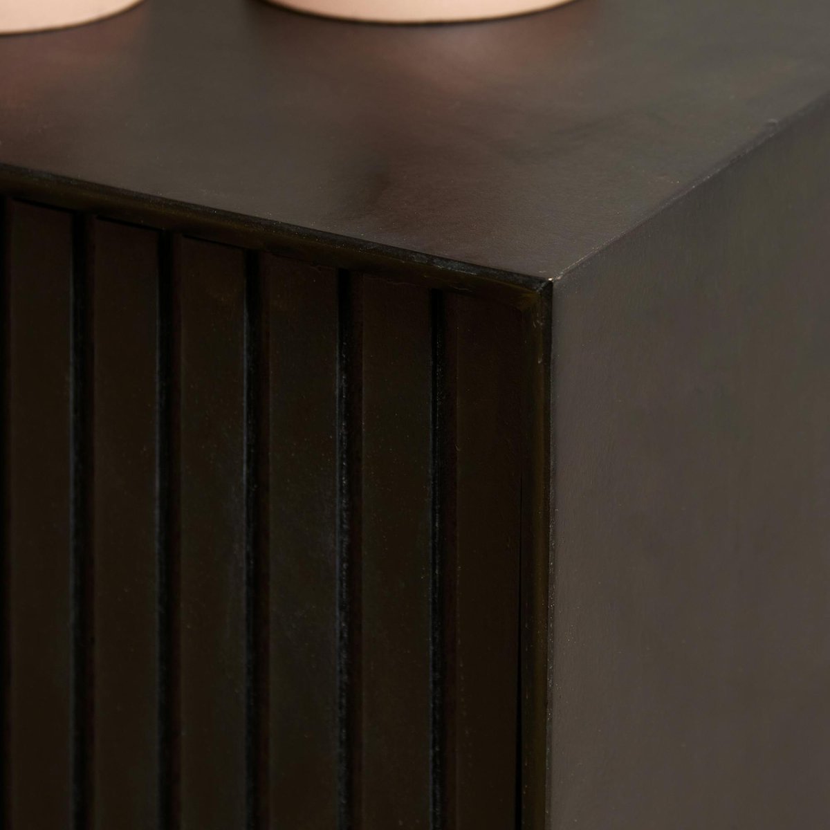 Meuble TV suspendu 5 portes CORTINA noir, PIER IMPORT