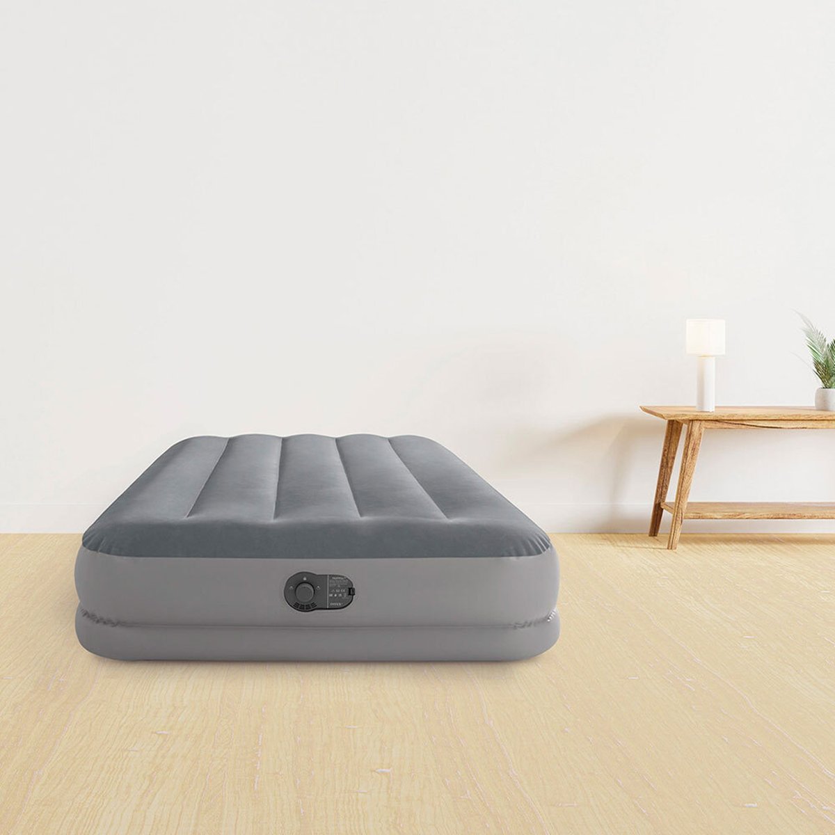 Matelas gonflable Prestige Mid Rise Flex pump 1 personne gris, INTEX