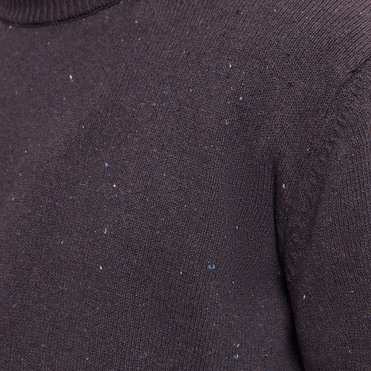 Pull col rond en fine maille marron, LA REDOUTE COLLECTIONS