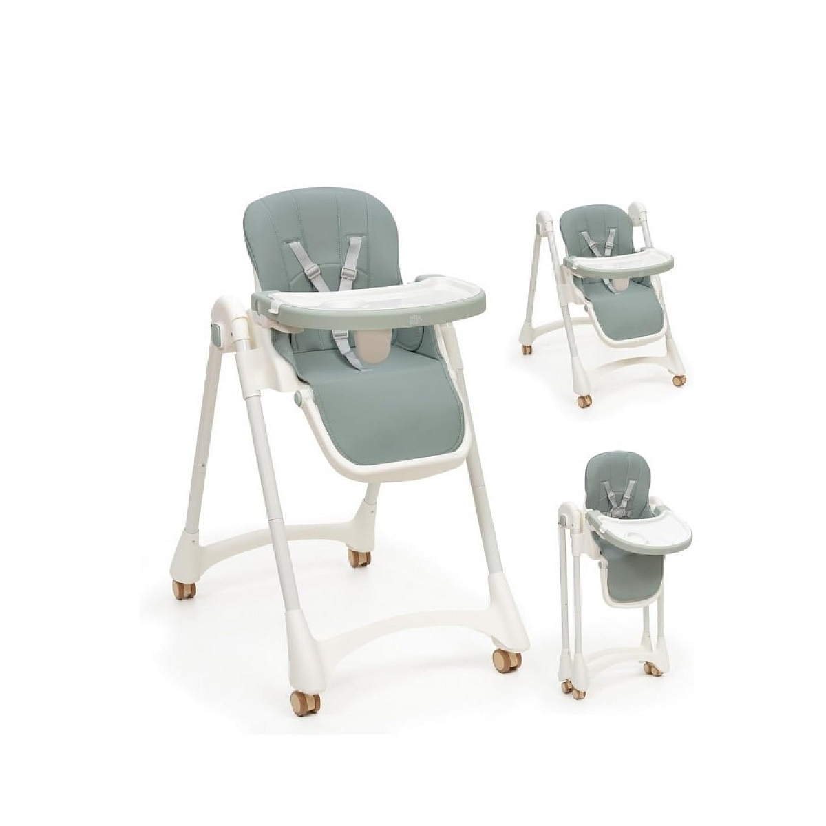Chaise Haute evolutive - Vert couleur unique, INTERBABY