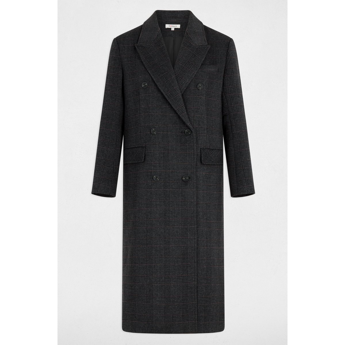 Manteau tweed col tailleur multicolore, MORGAN