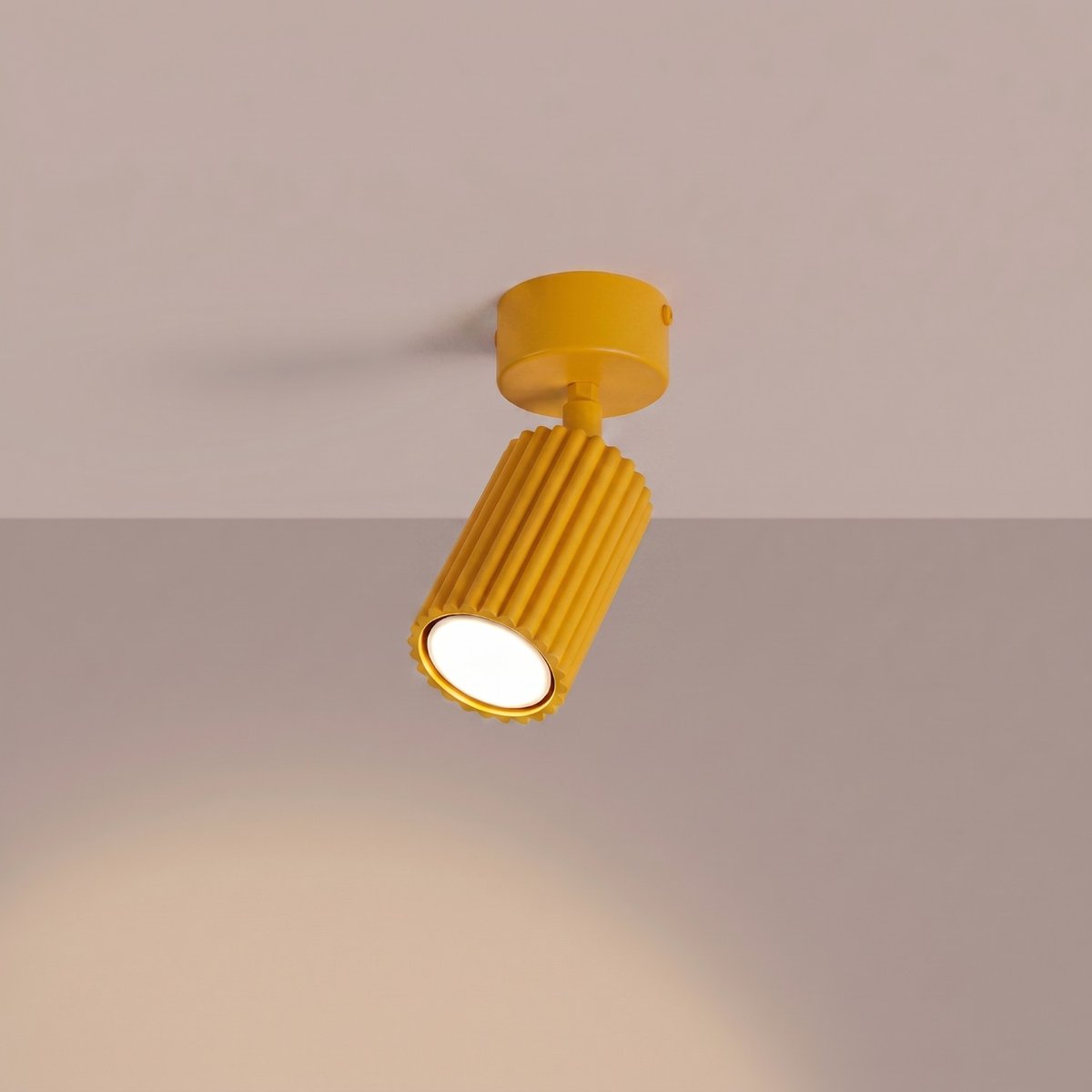 Plafonnier Aluminium Jaune GU10 1 Karbon jaune, EDEN
