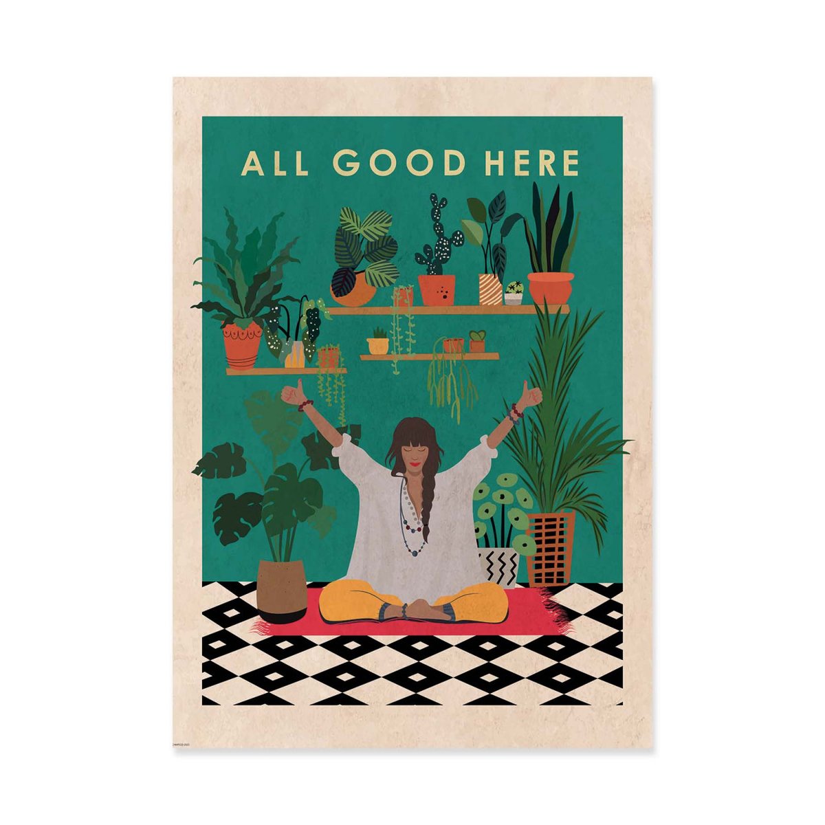 Affiche d'art - All good here - Wall Chart Co vert, WALL EDITIONS