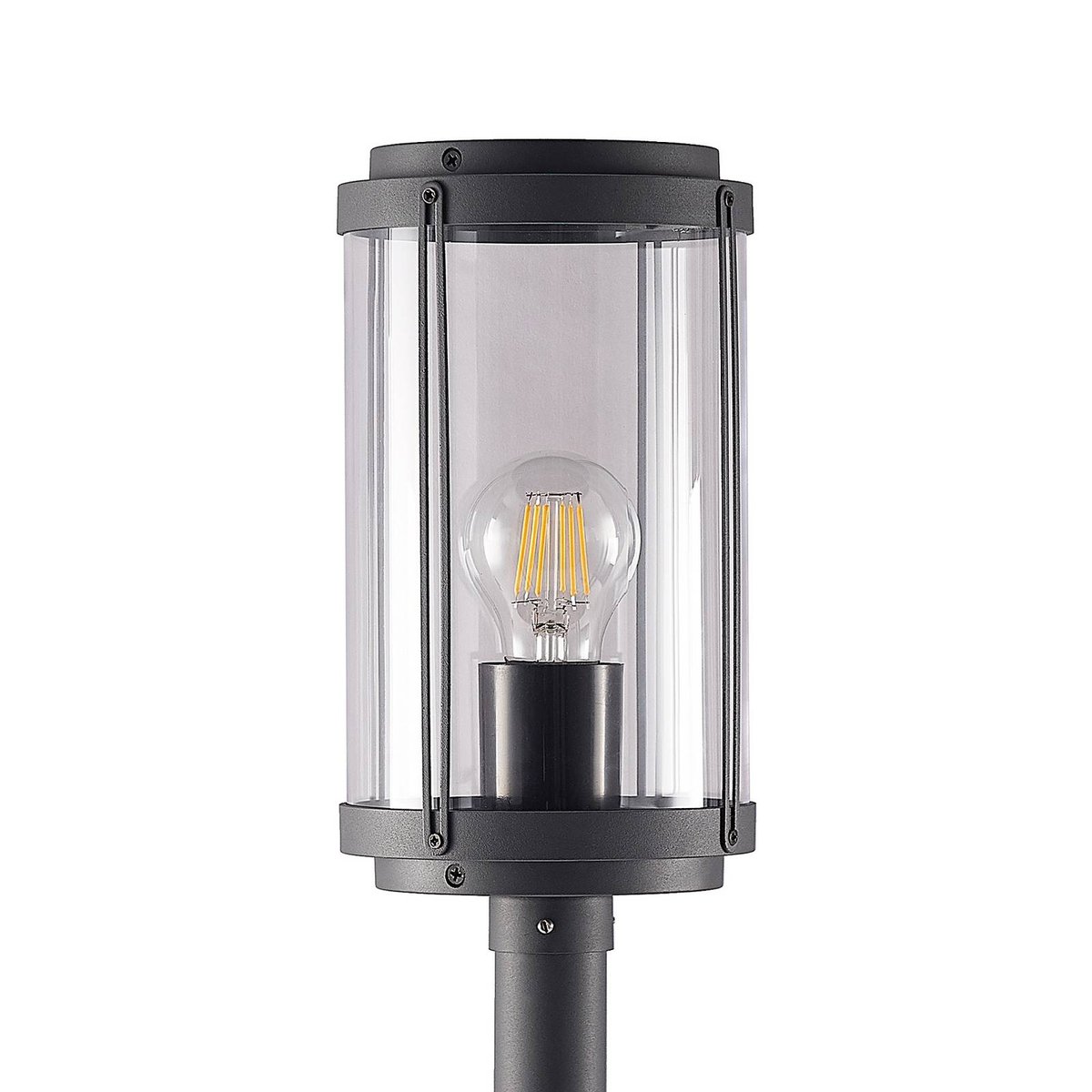 Luminaire extérieur en aluminium moderne gris foncé, transparent, LINDBY