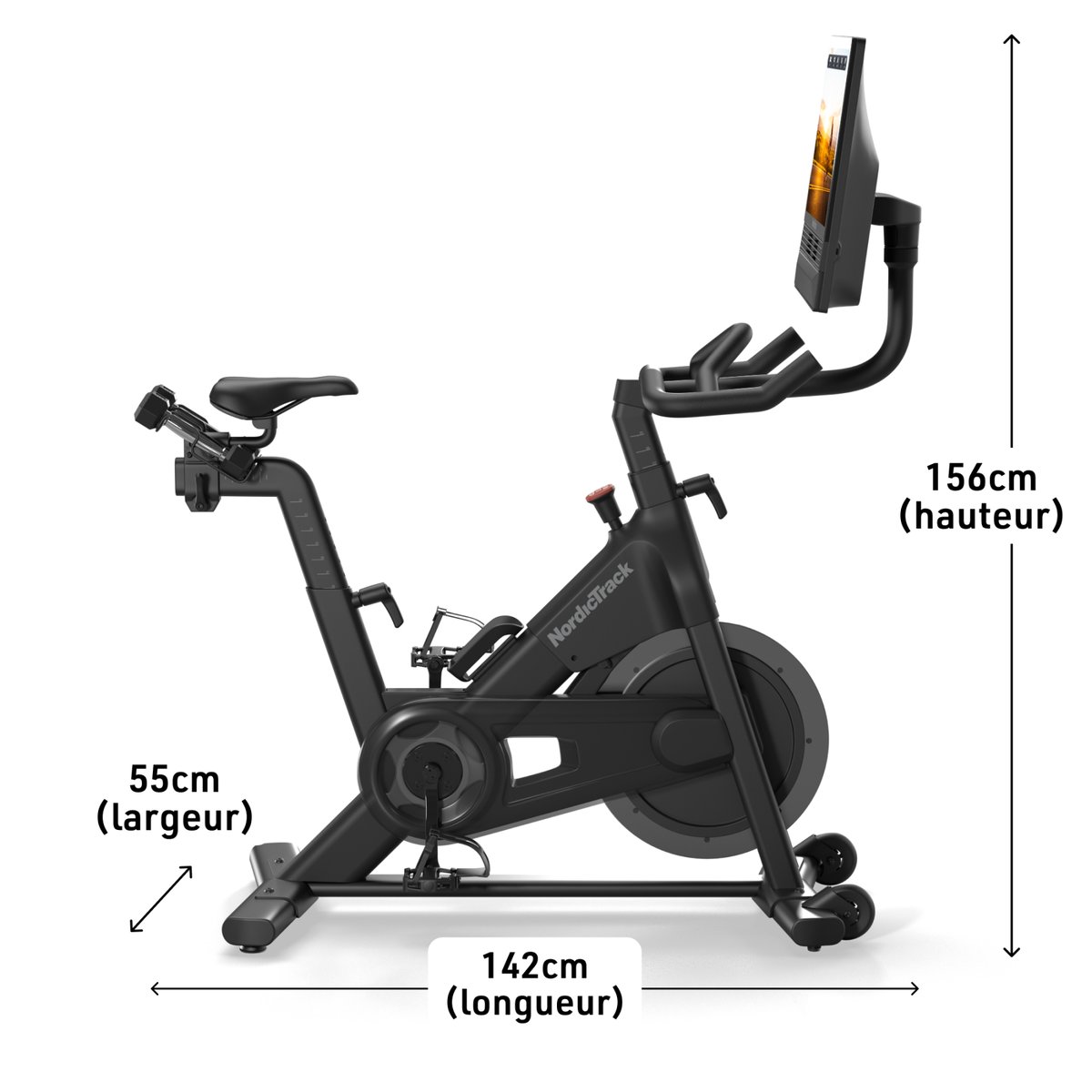 Vélo d'appartement 24 Studio Bike / 24 Niveaux de résistances + deux haltères noir, NORDICTRACK