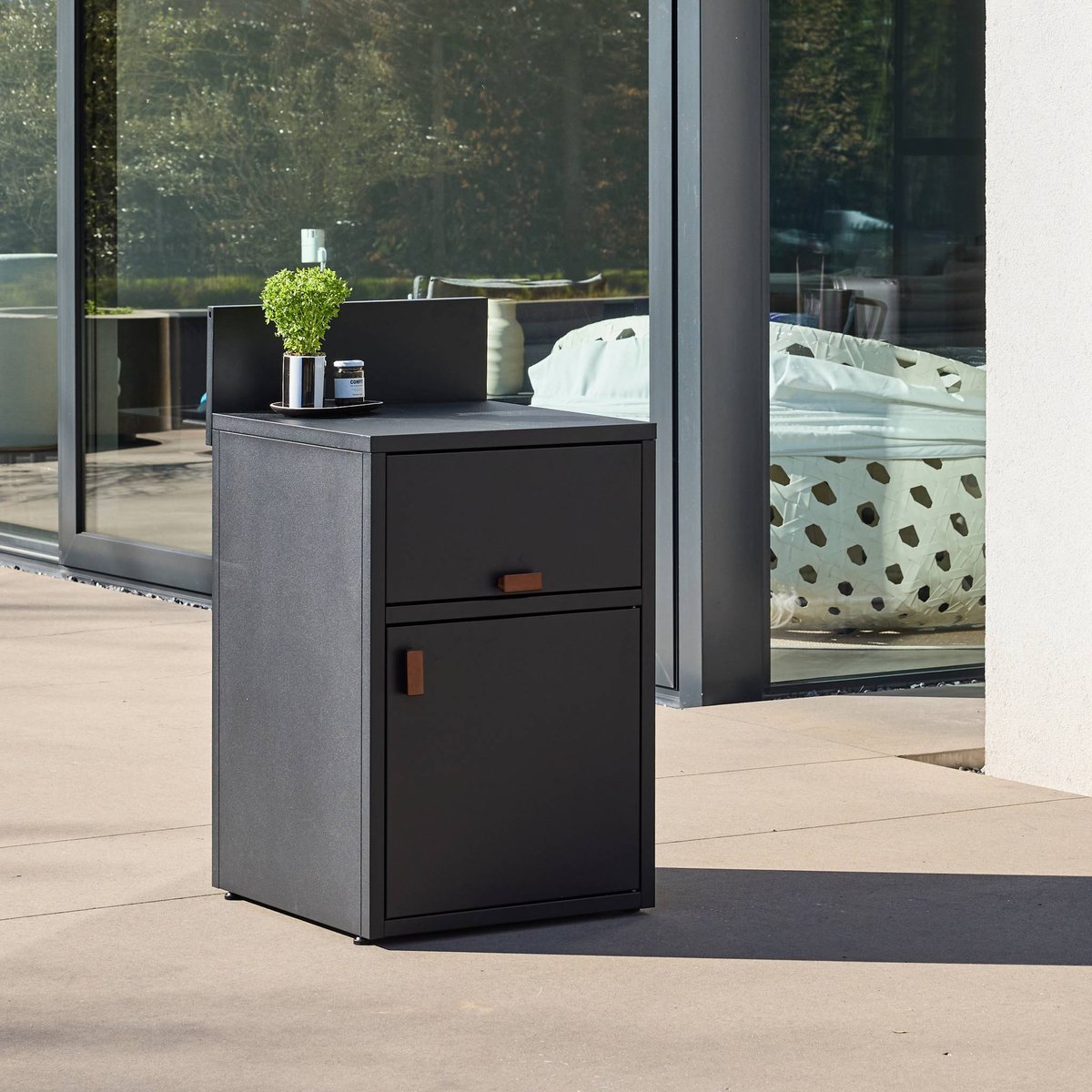 Module de cuisine extérieure acier 2 portes L60cm THIRA noir, SWEEEK