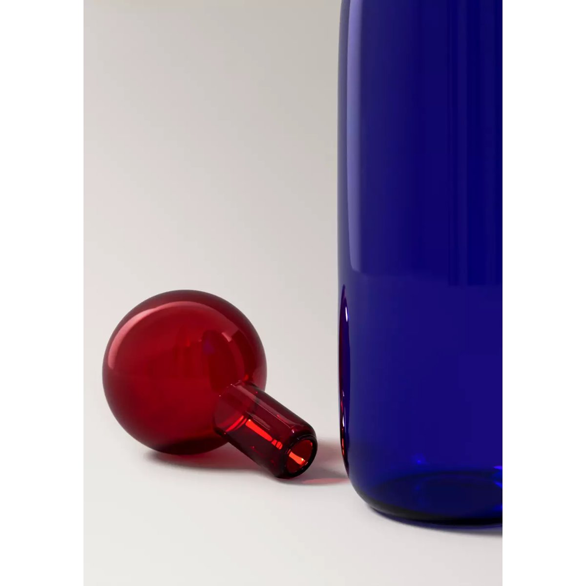 Vase 100 % verre avec bouchon bleu encre, MANGO HOME
