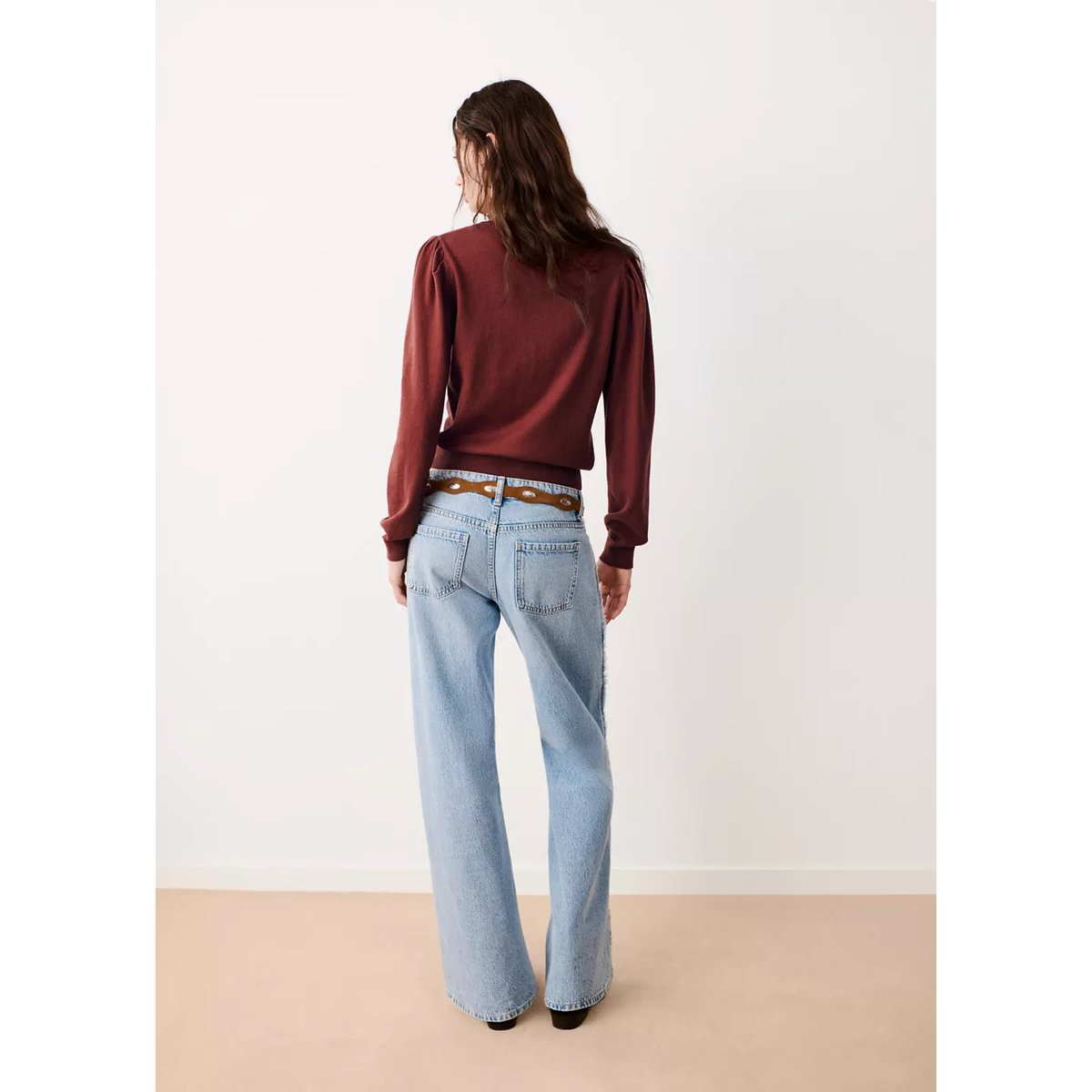 Pull-over détail froncé orange brûlé, MANGO TEEN