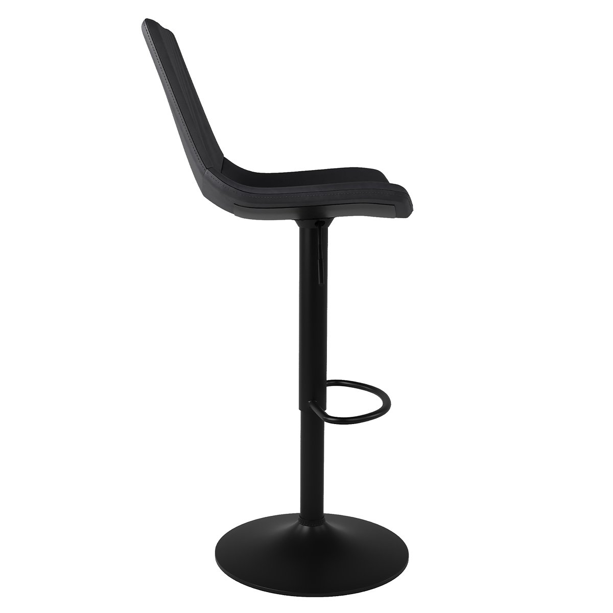 Lot de 2 chaises de bar réglables 62,5/83 cm en cuir synthétique - KILLI gris foncé, MAISON PAVANE