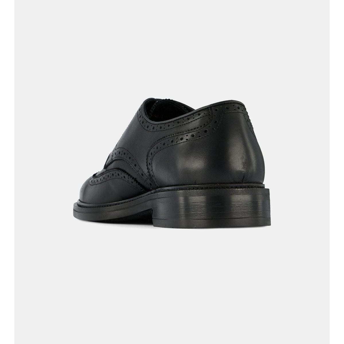 Derbies brogues à bout fleuri otis cuir noir, COMPTOIR GL