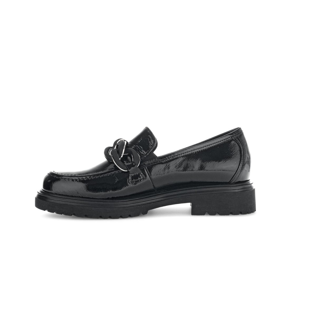 Mocassins en cuir à talon décroché noir, GABOR
