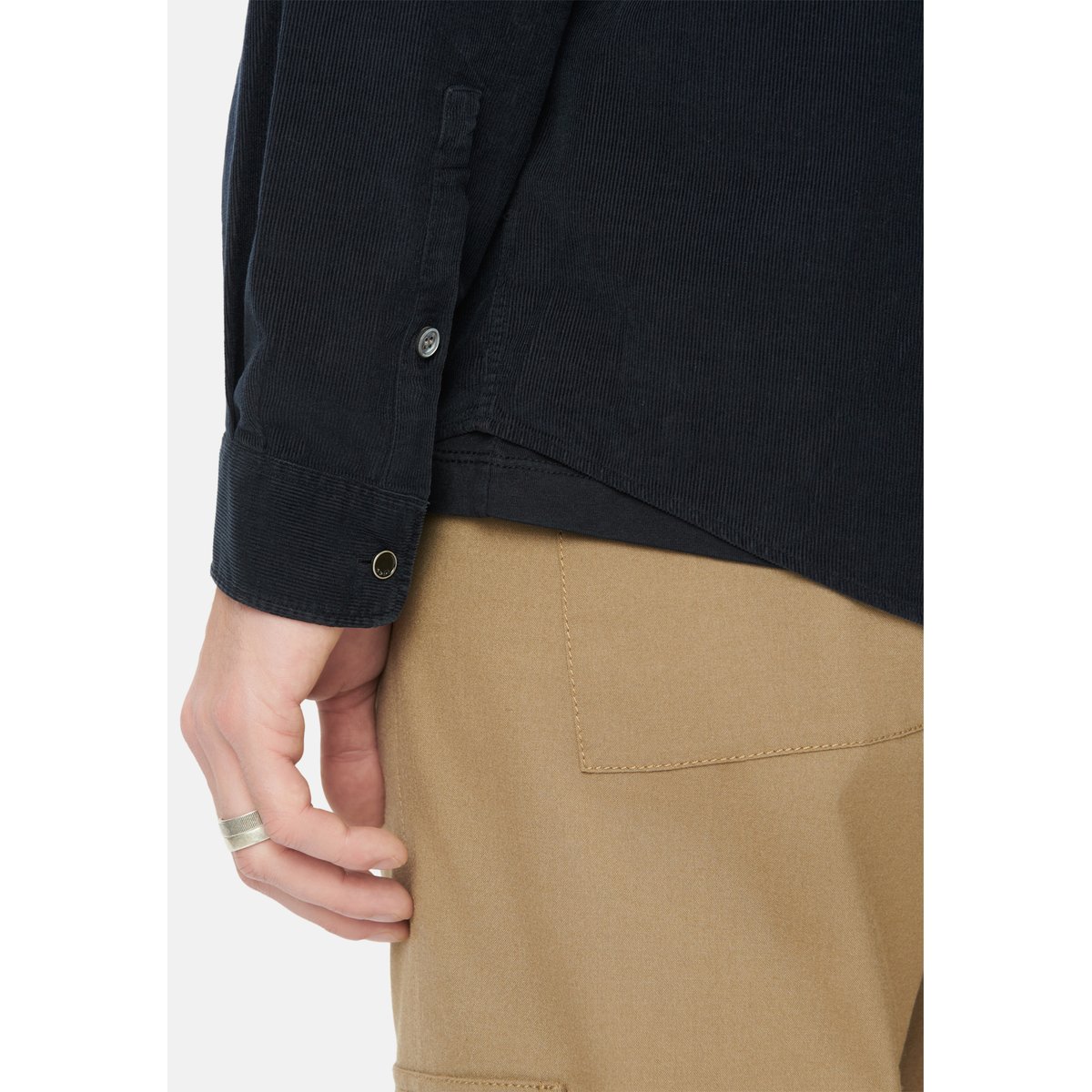 Chemise coton bio velours milleraies bleu marine, IKKS