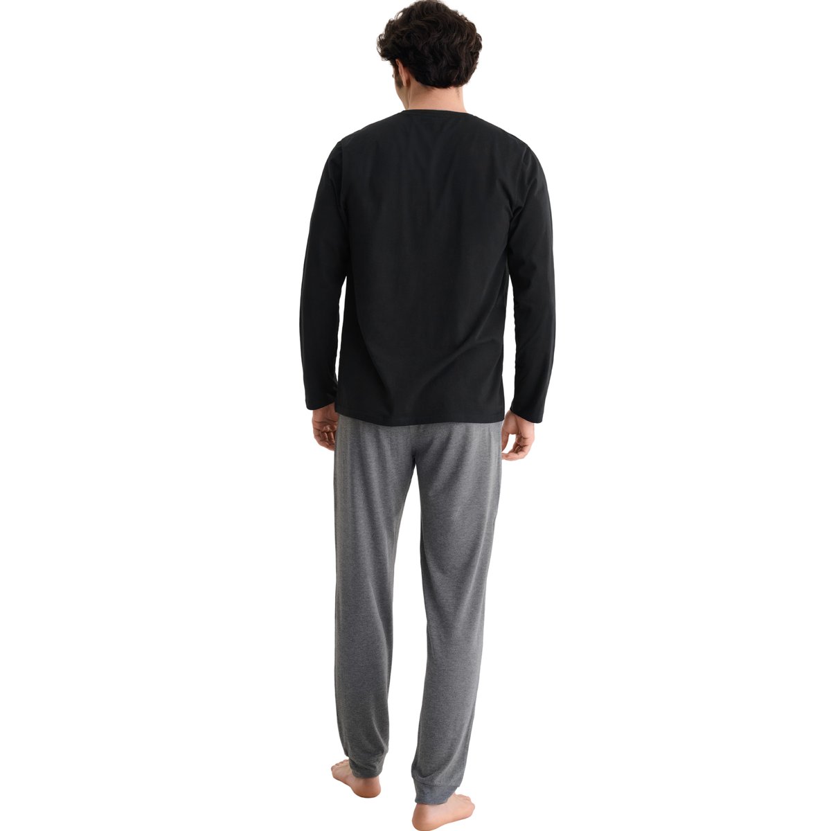 Pyjama pantalon top manches longues Titan noir, LISCA