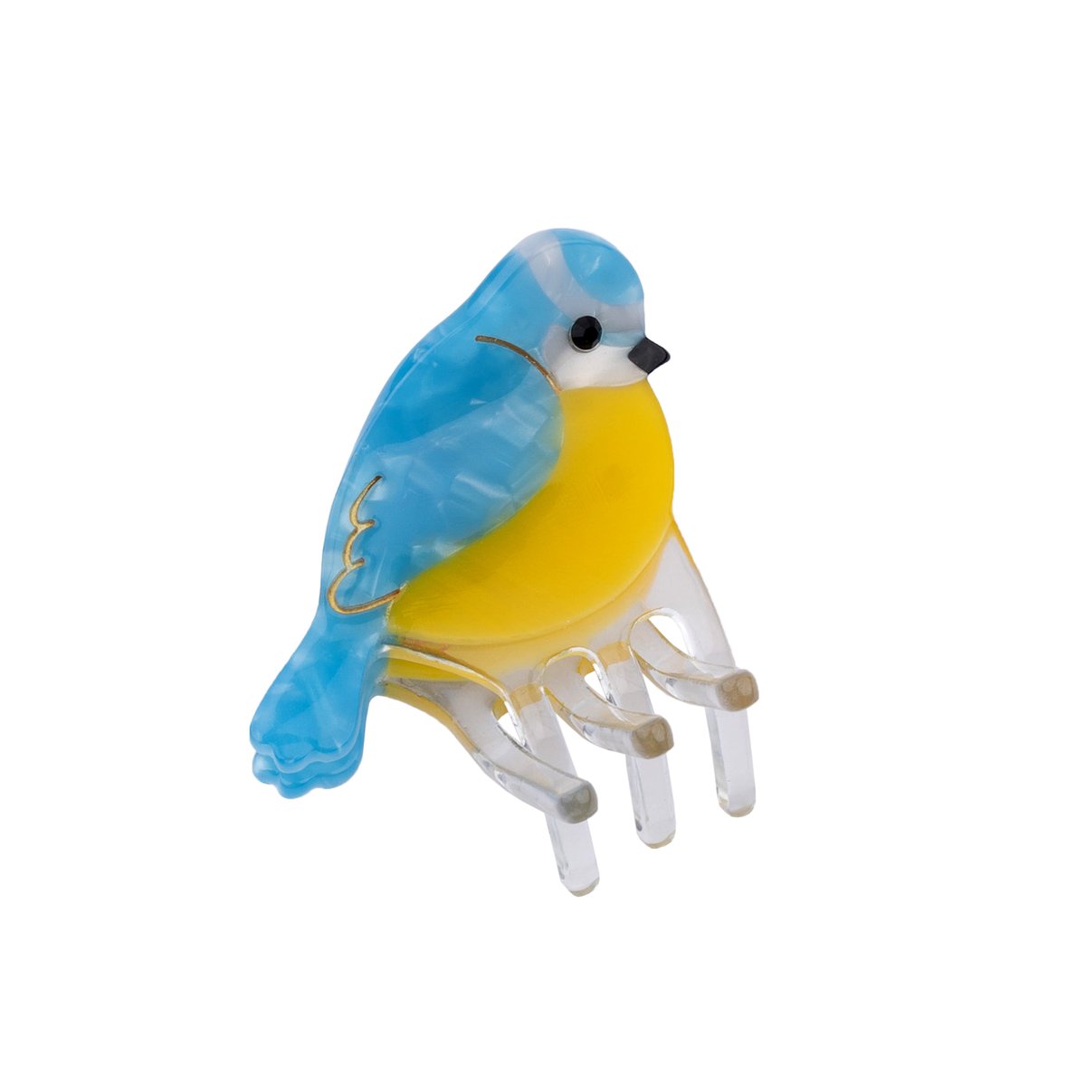 Mini pince à cheveux MESANGE bleu et jaune, COUCOU SUZETTE