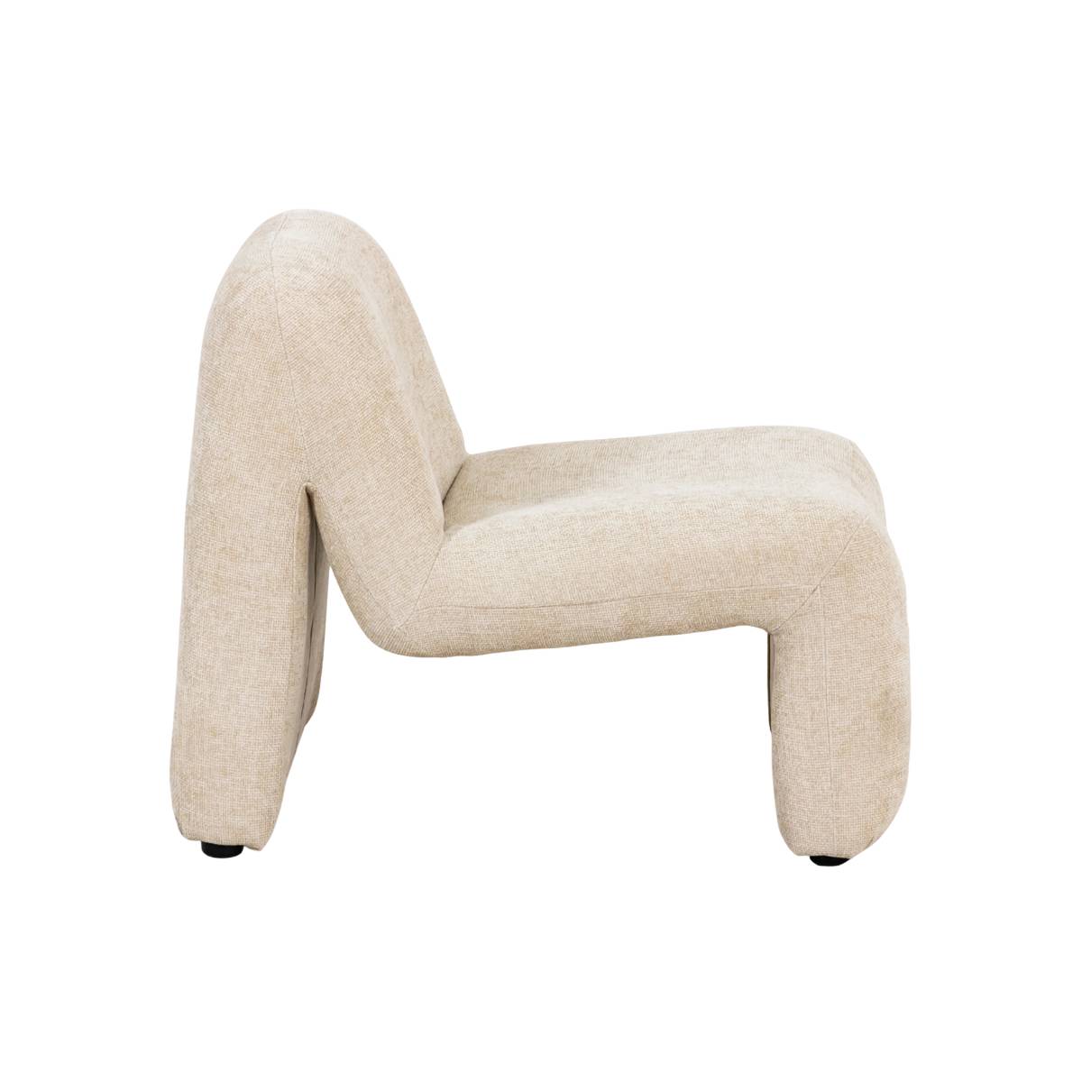 Fauteuil en tissu bouclette LUDOVIC blanc, MADE IN MEUBLES 