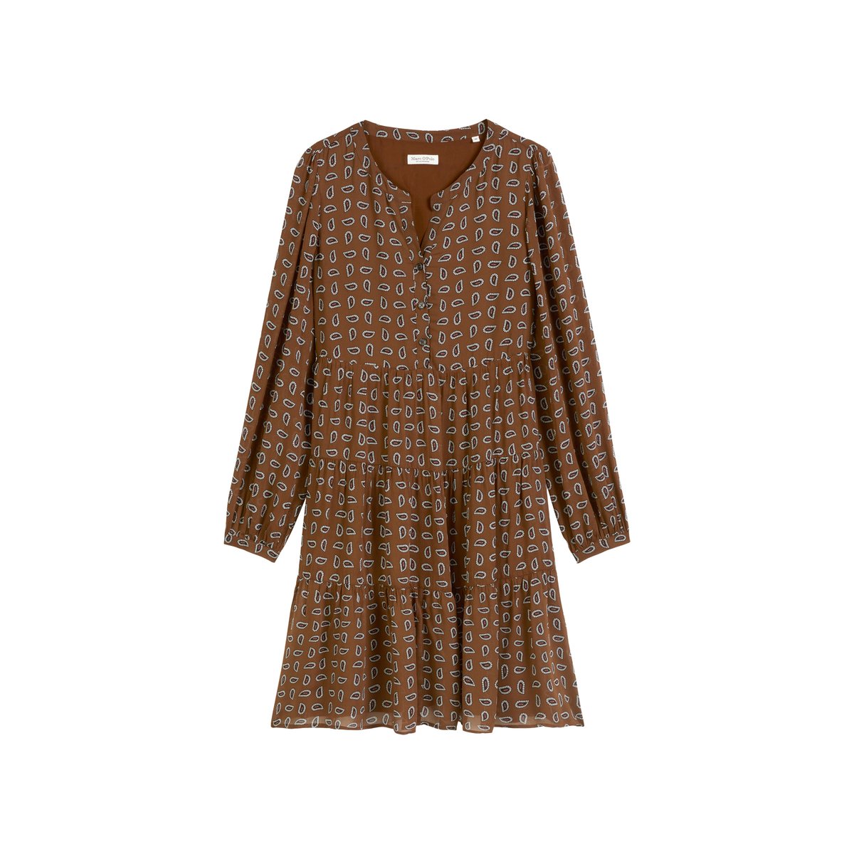 Robe courte à étages regular en crêpe de viscose hellbraun, MARC O'POLO